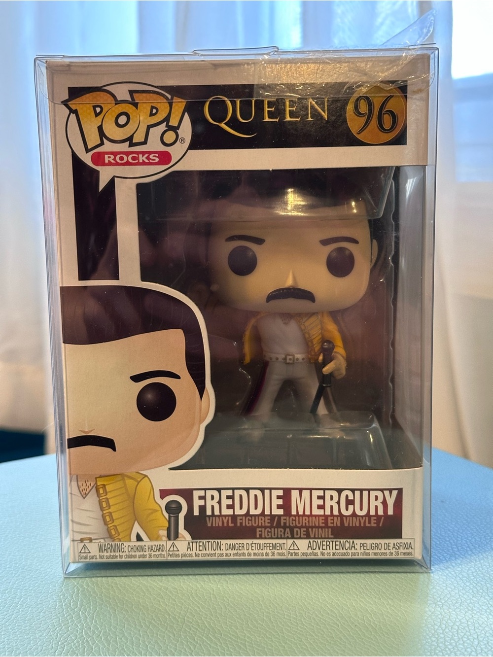 Funko Pop! Rocks Queen Freddie Mercury Vinyl Figure Box #96 with Protector